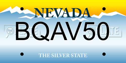 BQAV50 Nevada License Plate