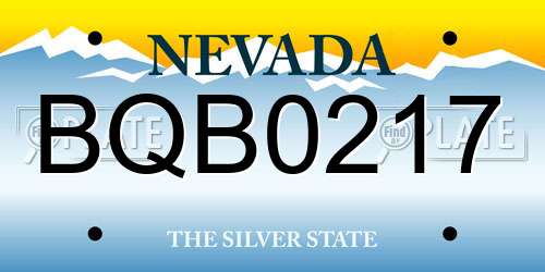 BQB0217 Nevada License Plate
