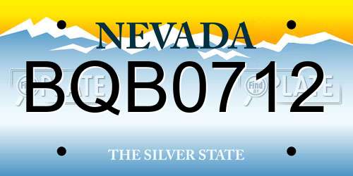 BQB0712 Nevada License Plate