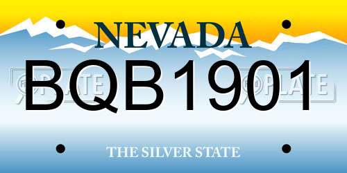BQB1901 Nevada License Plate
