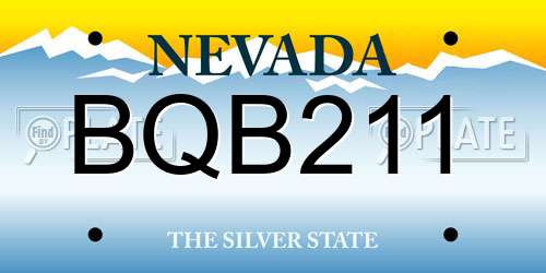 BQB211 Nevada License Plate