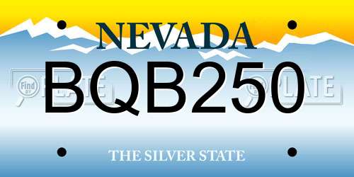 BQB250 Nevada License Plate