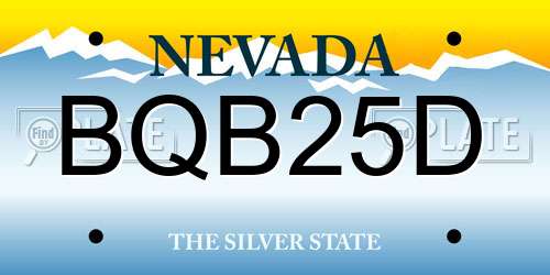BQB25D Nevada License Plate