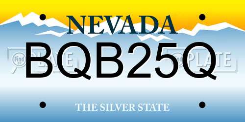 BQB25Q Nevada License Plate