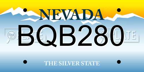 BQB280 Nevada License Plate