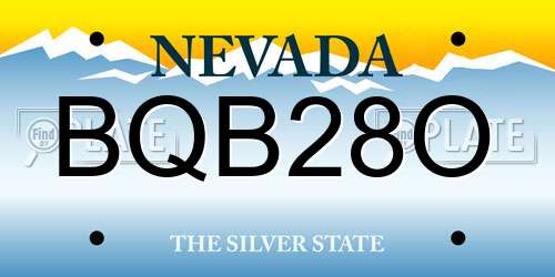 BQB28O Nevada License Plate