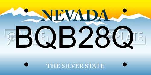 BQB28Q Nevada License Plate