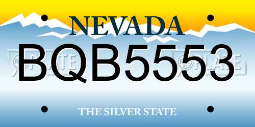 BQB5553 Nevada License Plate