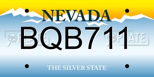 BQB711 Nevada License Plate