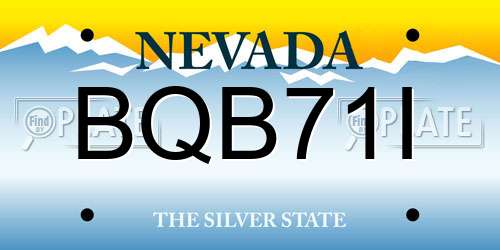 BQB71I Nevada License Plate