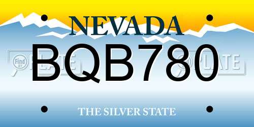 BQB780 Nevada License Plate