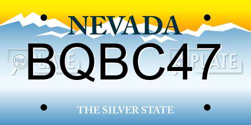 BQBC47 Nevada License Plate