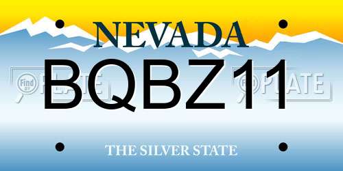 BQBZ11 Nevada License Plate