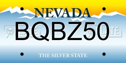 BQBZ50 Nevada License Plate