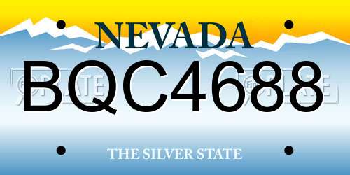 BQC4688 Nevada License Plate