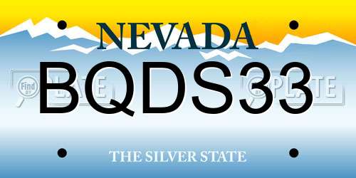BQDS33 Nevada License Plate