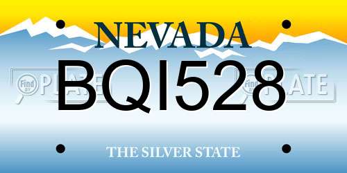 BQI528 Nevada License Plate