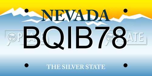 BQIB78 Nevada License Plate