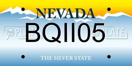 BQII05 Nevada License Plate