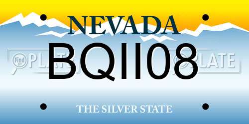 BQII08 Nevada License Plate