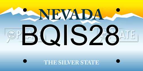 BQIS28 Nevada License Plate
