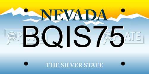 BQIS75 Nevada License Plate