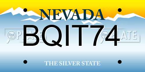 BQIT74 Nevada License Plate