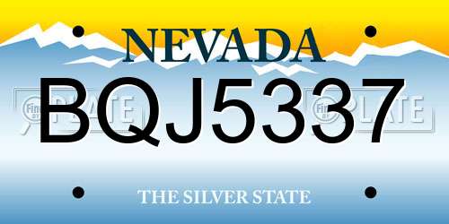BQJ5337 Nevada License Plate