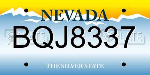 BQJ8337 Nevada License Plate