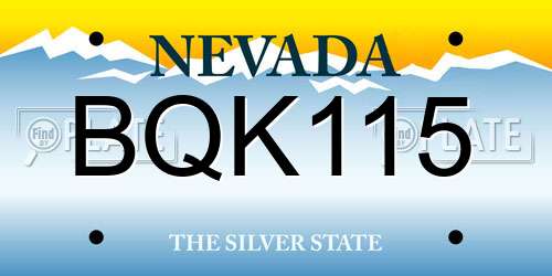 BQK115 Nevada License Plate