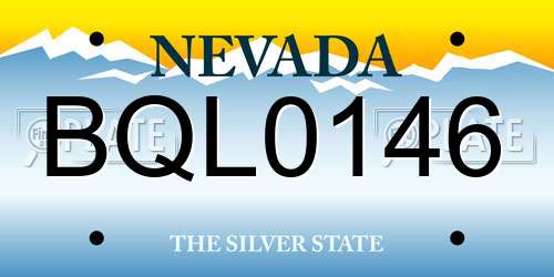 BQL0146 Nevada License Plate