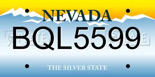 BQL5599 Nevada License Plate