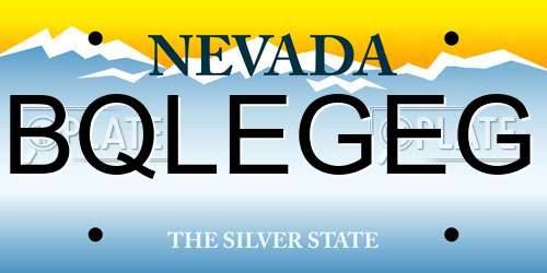 BQLEGEG Nevada License Plate