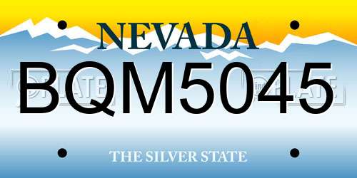 BQM5045 Nevada License Plate