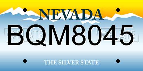 BQM8045 Nevada License Plate