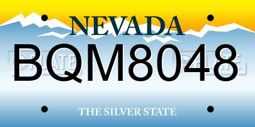 BQM8048 Nevada License Plate