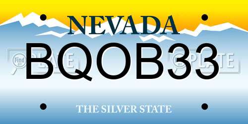 BQOB33 Nevada License Plate