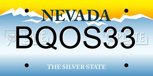 BQOS33 Nevada License Plate