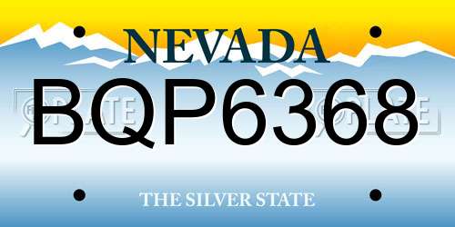 BQP6368 Nevada License Plate