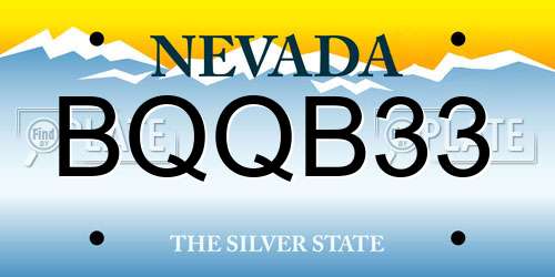 BQQB33 Nevada License Plate