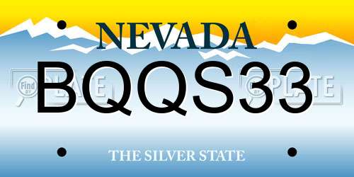 BQQS33 Nevada License Plate