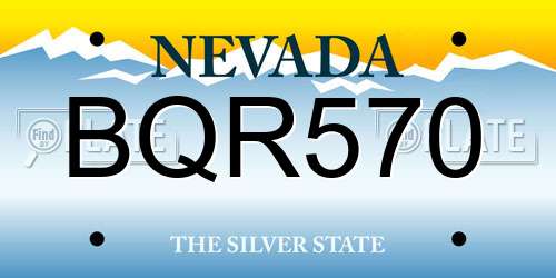 BQR570 Nevada License Plate