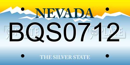 BQS0712 Nevada License Plate