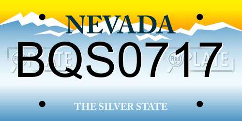 BQS0717 Nevada License Plate