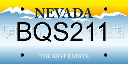 BQS211 Nevada License Plate