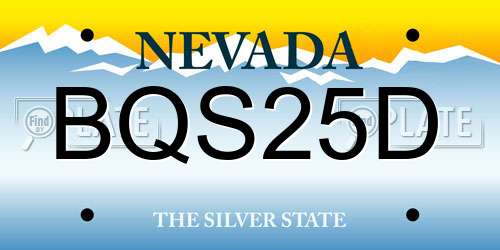 BQS25D Nevada License Plate