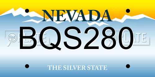 BQS280 Nevada License Plate