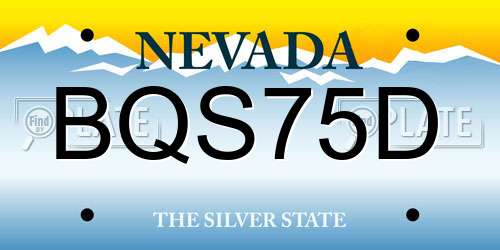 BQS75D Nevada License Plate