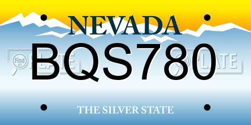 BQS780 Nevada License Plate