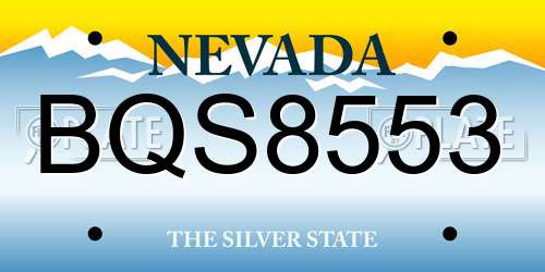 BQS8553 Nevada License Plate